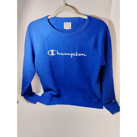 Champion Woman's Blue Vintage Sweatshirt Medium - Picture 1 of 4